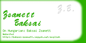 zsanett baksai business card